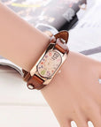 Vintage Leather Quartz Stone Ladies' Watch