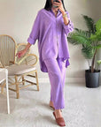 2-Piece Outfits for Women, Oversized Shirt and Trousers