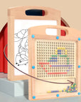 2-in-1 Wooden Magnetic Dot Board - The Ultimate Travel Toy