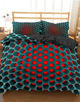 3-Piece Duvet Cover Set with Futuristic 3D Pattern