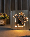 3D Wooden Animal Lamp
