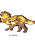 3D Wooden Carved Dinosaur Ornaments