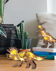 3D Wooden Carved Dinosaur Ornaments