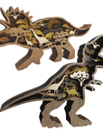 3D Wooden Carved Dinosaur Ornaments