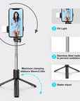 6 in 1 Wireless Bluetooth Selfie Stick