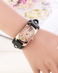 Vintage Leather Quartz Stone Ladies' Watch