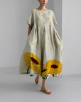 Adelia - Bohemian Dress with Floral Pattern