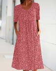 Alisha - Floral Dress with Round Neck