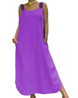 Allyson - Maxi Dress with Wide Straps and Pockets