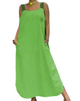 Allyson - Maxi Dress with Wide Straps and Pockets