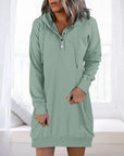 Althea - Long casual women's dress with hood