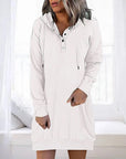 Althea - Long casual women's dress with hood