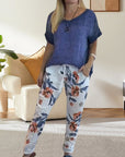 Alura - Casual Blouse and Trousers with Floral Pattern