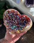 Angel Aura Heart Shaped Rainbow Crystal Cluster