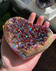 Angel Aura Heart Shaped Rainbow Crystal Cluster