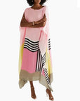 Anika - Pink Kaftan with Candy Stripes