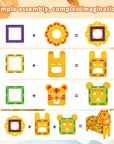 Animal Magnetic Building Blocks - Magnetic Building Magic - Magnetic Animals Tiles