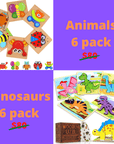 Animals & Dinosaur Puzzles 2x 6 PACK (£90 savings!)