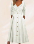 Anouk - Elegant and Slimming Dress with Buttons