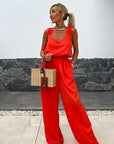 Anselma - Sleeveless Jumpsuit with Wide Leg