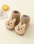 Anti-slip baby booties for newborn girls and boys with a cute bear design - Angelie