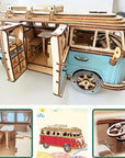 ArtiCraft - Wooden 3D Puzzle Camper for Children and Adults