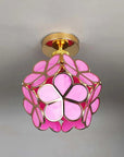 Artistic Glass Ceiling Lamp with Flower Motif - FlowerHall