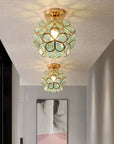 Artistic Glass Ceiling Lamp with Flower Motif - FlowerHall