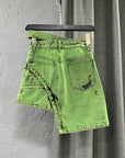 Asymmetrical Denim Skirt with High Waist