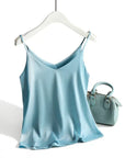 Basic Silk Top for Women with Spaghetti Straps