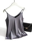 Basic Silk Top for Women with Spaghetti Straps