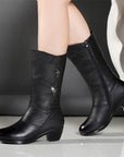 Benedetta - High Boots with Side Zip and Slip Resistance