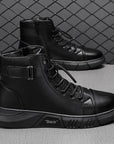 Black Casual Versatile Genuine Leather Boots
