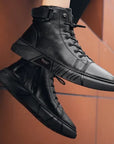 Black Casual Versatile Genuine Leather Boots