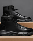 Black Men's Leather Boots