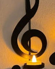 Black Music Note Wall Sconce