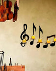 Black Music Note Wall Sconce