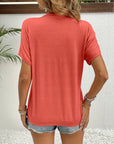 Blanca - T-Shirt with V-Neck and Stitching