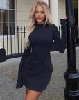 Bodyshape Mini Dress with Long Sleeves - Meera