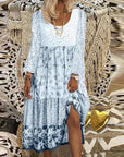 Boho ladies' dress with O-neck and floral pattern - Gisela