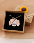 Bring a smile with this symbolic sunflower necklace.