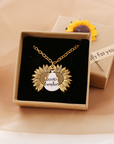 Bring a smile with this symbolic sunflower necklace.