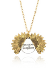 Bring a smile with this symbolic sunflower necklace.