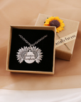 Bring a smile with this symbolic sunflower necklace.