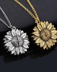 Bring a smile with this symbolic sunflower necklace.