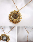 Bring a smile with this symbolic sunflower necklace.