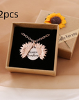 Bring a smile with this symbolic sunflower necklace.