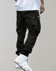 Cargo trousers for men - with multiple pockets and adjustable drawstring