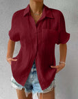 Casual Button-Up Shirt with Collar