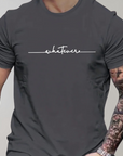 Casual Men's T-shirt with Round Neck and Minimalist Print